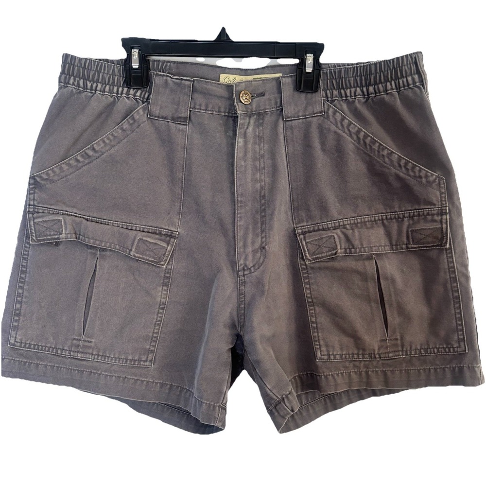 Cabela's Men's 34x4.5 Cargo Shorts Outdoor Hiking Gray Cotton Fishing